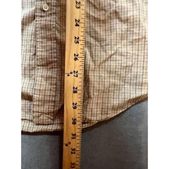 Ralph Lauren Shirt Adult XL 16 34/35 Beige Check‎ Long Sleeve Button Up Mens. - Picture 9 of 10